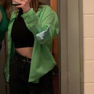 Bright Green Button Up